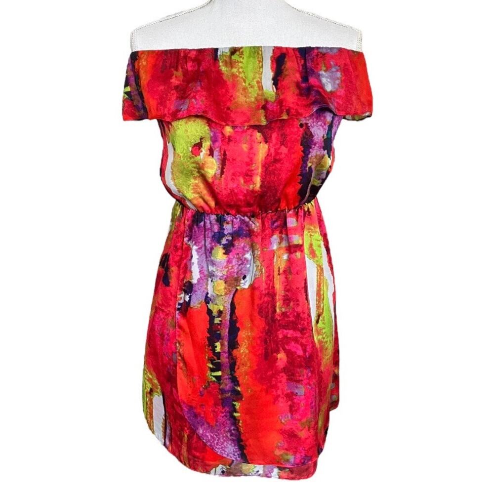 MM Couture Miss Me Colorful Ruffle Dress Medium